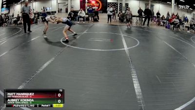 72 lbs Round 1 (4 Team) - Matt Manriquez, Mat Warriors Black vs Aubrey Kokinda, Junior Terps Xpress