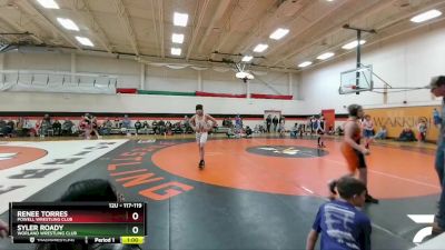 117-119 lbs Round 2 - Renee Torres, Powell Wrestling Club vs Syler Roady, Worland Wrestling Club