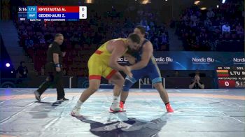 130 kg 1/8 Final - Mantas Knystautas, Lithuania vs Zurabi Gedekhauri, Russian Wrestling Federation