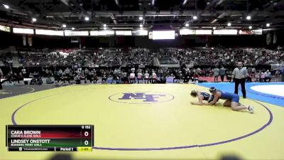 G 152 lbs Champ. Round 1 - Lindsey Onstott, Bonners Ferry Girls vs Cara Brown, Coeur D Alene Girls