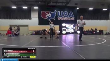 86 lbs Cons. Round 4 - Kai Weiss, Team Hammer Wrestling Academy Of KS vs Dawson Beckley, Team Tulsa Wrestling Club