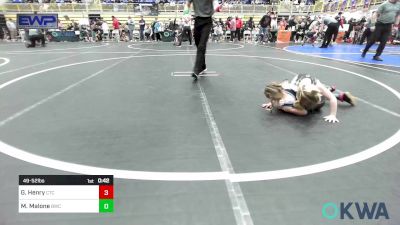 49-52 lbs Quarterfinal - Grace Henry, Comanche Takedown Club vs Maisyn Malone, Bartlesville Wrestling Club