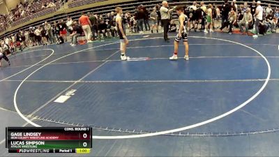 102 lbs Cons. Round 1 - Gage Lindsey, Iron County Wrestling Academy vs Lucas Simpson, Athlos Wrestling