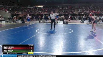 120 lbs Champ. Round 1 - Evan Simms, American Falls vs Will Rossi, Couer D Alene