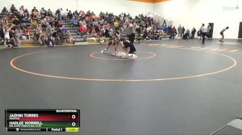 N-3 lbs Quarterfinal - Hadlee Worrell, Big Game Wrestling Club vs Jazmin Torres, PACK732