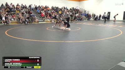 N-3 lbs Quarterfinal - Hadlee Worrell, Big Game Wrestling Club vs Jazmin Torres, PACK732