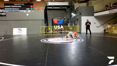 Junior Girls - 130 lbs Cons. Round 2 - Madison DeValle, Will C Wood High School Wrestling vs Gianna Tabangcura