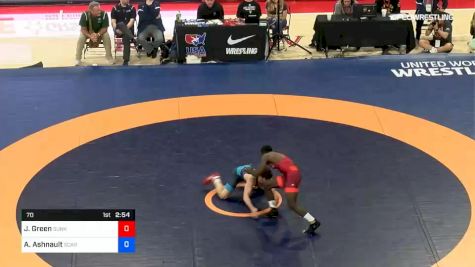 70kg Round Robin 1: James Green, Sunkist Kids Wrestling Club vs Anthony Ashnault, Scarlet Knights Wrestling Club/NYAC