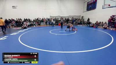 97-98 lbs Round 1 - Cooper Smith, Glenrock Intermediate Middle School vs Bhodin Barnett, Dean Morgan