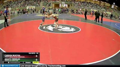 92 lbs Cons. Round 2 - Carson Buxton, Forest Grove Jr Viks Wrestling vs Benito Medelez, Hermiston Wrestling