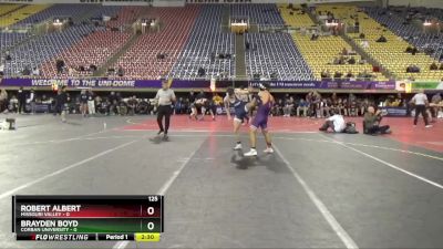 125 lbs Quarters & 1st Wb (16 Team) - Robert Albert, Missouri Valley vs Brayden Boyd, Corban University