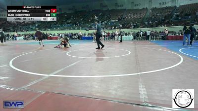 128 lbs Consi Of 16 #1 - Gavin Cottrell, Yukon vs Jace Hightower, Bixby