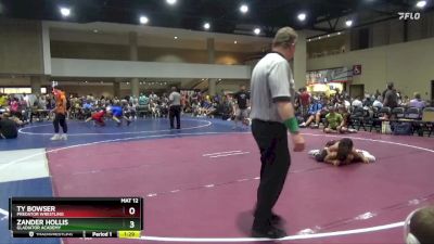 100 lbs Quarterfinal - Ty Bowser, Predator Wrestling vs Zander Hollis, Gladiator Academy