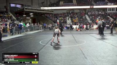 85 lbs Semifinal - Emma Weakly, Iron Grapplers vs Luci Miles, Paola Wrestling Club