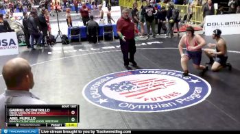 220 lbs Quarterfinal - Abel Murillo, Buhach Colony High School Wrestling vs Gabriel Oconitrillo, Crespi Carmelite High School Wrestling