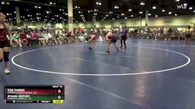 155 lbs Placement Matches (8 Team) - Ryann Reeves, Charlie`s Angels-IL vs Zoe Parris, Charlie`s Angels-GA Blk