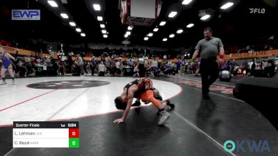 52 lbs Quarterfinal - Lynx Lehman, Lexington Wrestling Club vs Caleb Boyd, Harrah Little League Wrestling