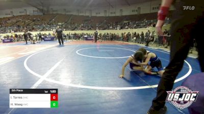 46 lbs 5th Place - Ivan Torres, Chickasha Youth Wrestling vs Hudson Waag, Keystone Wrestling Club