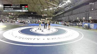 Girls 3A 100 lbs Cons. Round 4 - Jaideny Orozco Avila, Hermiston (Girls) vs Mya Robles, Peninsula (Girls)