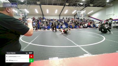 Consolation - Braxton Lemmons, Barnsdall Youth Wrestling vs Weston Gilroy, Mojo Grappling Academy