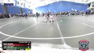 65 lbs Quarterfinal - Kazy Gilson, Paola Wrestling Club vs Zoe Carlson, SlyFox Wrestling Academy