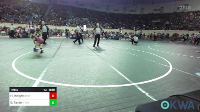 58 lbs Round Of 32 - Harvey Wright, Weatherford Youth Wrestling vs Bailee Taylor, Tuttle