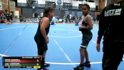 102-113 lbs Round 3 - Tayce Wardell, Morgan Wrestling Club vs Colt Szerszen, Fremont Wrestling Club