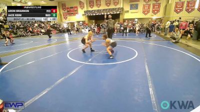 90 lbs Consi Of 8 #2 - Aron Brannon, Pitbull Wrestling Academy vs Jace Keim, Wagoner Takedown Club