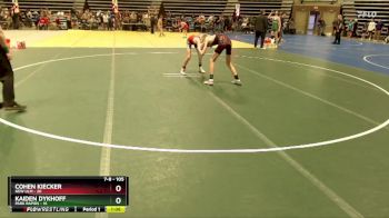 105 lbs Cons. Round 1 - Cohen Kiecker, New Ulm vs Kaiden Dykhoff, Park Rapids
