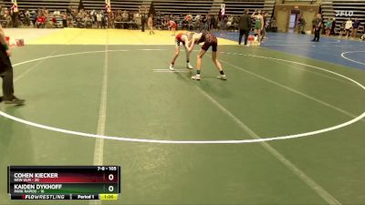 105 lbs Cons. Round 1 - Cohen Kiecker, New Ulm vs Kaiden Dykhoff, Park Rapids
