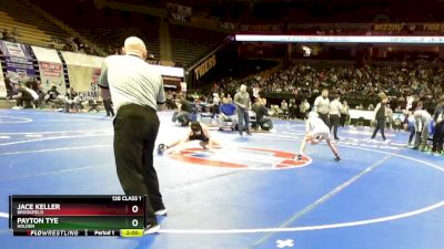 126 Class 1 lbs Champ. Round 1 - Jace Keller, Brookfield vs Payton Tye, Holden