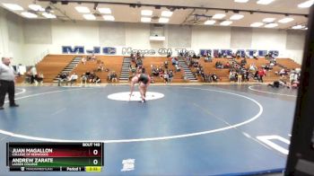 184 lbs Cons. Round 3 - Juan Magallon, College Of Redwoods vs Andrew Zarate, Lassen College