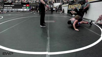96 lbs Rr Rnd 3 - Julianna Poff, Harrah Little League Wrestling vs Liam Hayes, Carl Albert