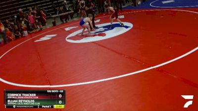 63 lbs Champ. Round 1 - Cormick Thacker, Greybull Basin Athletic Club vs Elijah Reynolds, Natrona Colts Wrestling Club