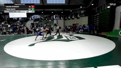 132 lbs 3rd Place Match - Jacob Stewart, Peninsula Catholic vs Teag Saito, Christian Brothers Academy