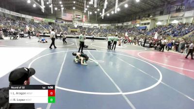 81 lbs Round Of 32 - Logan Aragon, Wolfpack vs Romolo Lopez, Montrose Elite