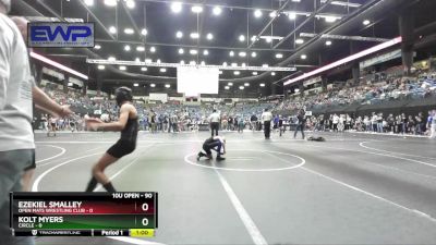 90 lbs Quarterfinal - Kolt Myers, Circle vs Ezekiel Smalley, Open Mats Wrestling Club