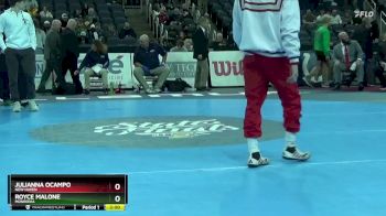 106 lbs Quarterfinal - Royce Malone, Monrovia vs Julianna Ocampo, New Haven