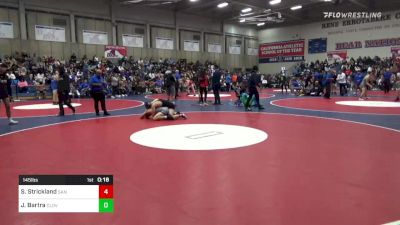 145 lbs Consi Of 16 #2 - Sefton Strickland, San Luis Obispo vs Joseph Bartra, Clovis East