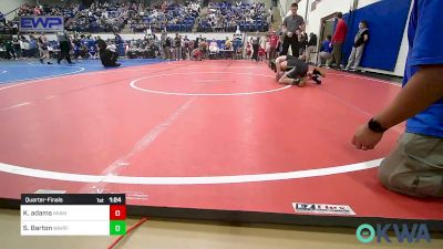 96 lbs Quarterfinal - Klay Adams, Miami vs Sean Barton, Warrior Wrestling Club