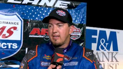 Garrett Alberson Reacts After Scoring Lucas Oil Late Model Victory At 34 Raceway