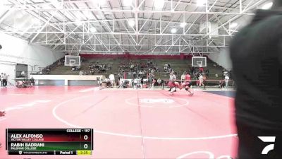 197 lbs Champ. Round 1 - Alex Alfonso, Victor Valley College vs Rabih Badrani, Palomar College