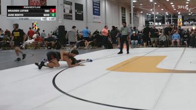 115 lbs Quarterfinal - Braiden Lotier, Team Nauman Silver Fox - HSC vs Jake Benyo, Mat Assassins Black - HSC