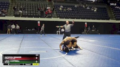 285 lbs Cons. Round 4 - Jackson Brinker, Cornell College vs Leno Campbell, Millikin