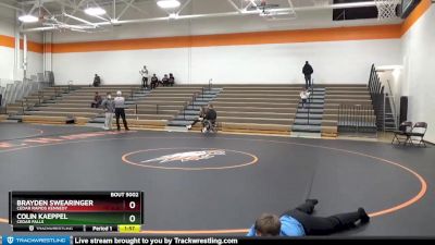 JV Boys-1 lbs Round 1 - Brayden Swearinger, Cedar Rapids Kennedy vs Colin Kaeppel, Cedar Falls