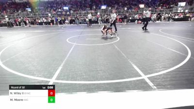 53 lbs Round Of 32 - Nathan Wiley II, Butler Youth Wrestling vs Madden Moore, Keystone Wrestling Club