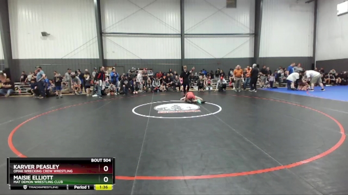 77 lbs 3rd Place Match - Karver Peasley, Omak Wrecking Crew Wrestling vs Maisie Elliott, Mat Demon Wrestling Club