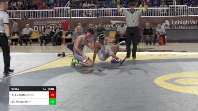 150 lbs Final - Anthony Evanitsky, Wyoming Seminary vs Nathan Rickards, Malvern Prep