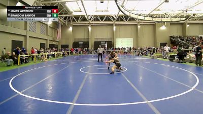 126 lbs Consi Of 16 #2 - James Westrick, Ridgefield vs Brandom Santos, East Haven