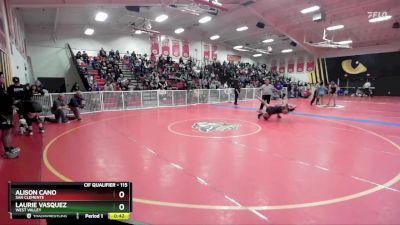 115 lbs Cons. Round 1 - Alison Cano, San Clemente vs Laurie Vasquez, West Valley